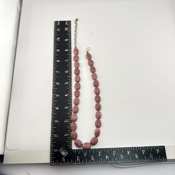 Carolyn Pollack Necklace Pink Rhodonite Pendant Cabochon Sterling Silver 925 - Picture 11 of 14